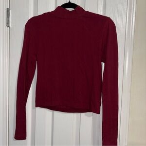 Women's Cropped Red Long Sleeve Top